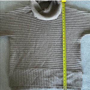 Moth by Anthropologie Ribbed Turtleneck / Cowl Neck Sweater, Brown - Size XL